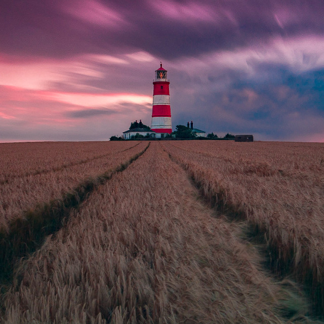 "Pink Skies at Happisburgh" stock image