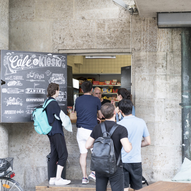 "Kiosk in Ludwig Bridge in Munich" stock image