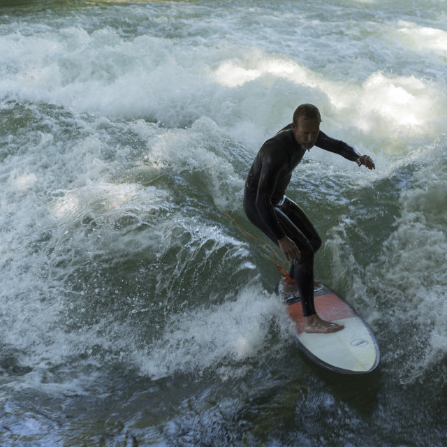 "Surfer on Eisbach Wave" stock image