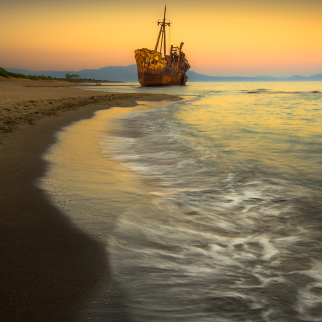 "Afterglow Greek Peloponnese" by Andrew Gray Photography - £25.00 "Afterglow Greek Peloponnese" stock image