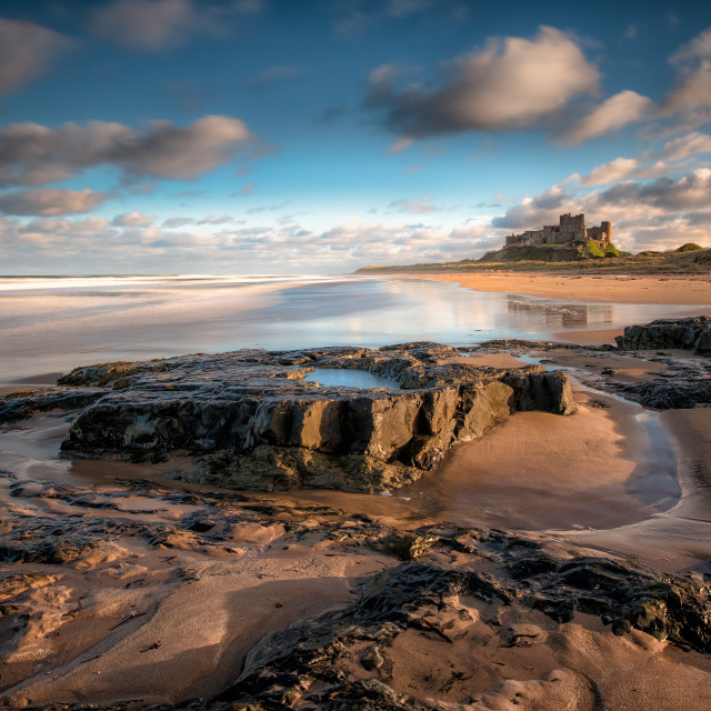 "Bamburgh Winter Light" by Andrew Gray Photography - £25.00 "Bamburgh Winter Light" stock image