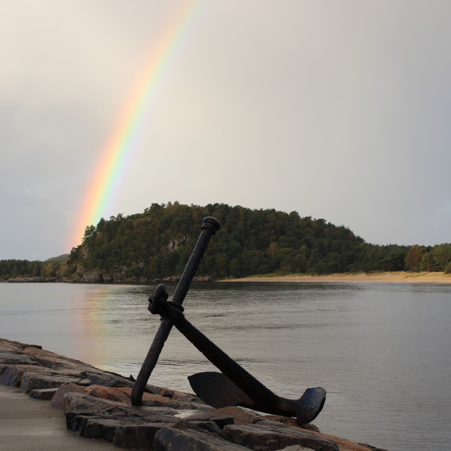 "Anchor and Rainbow" stock image