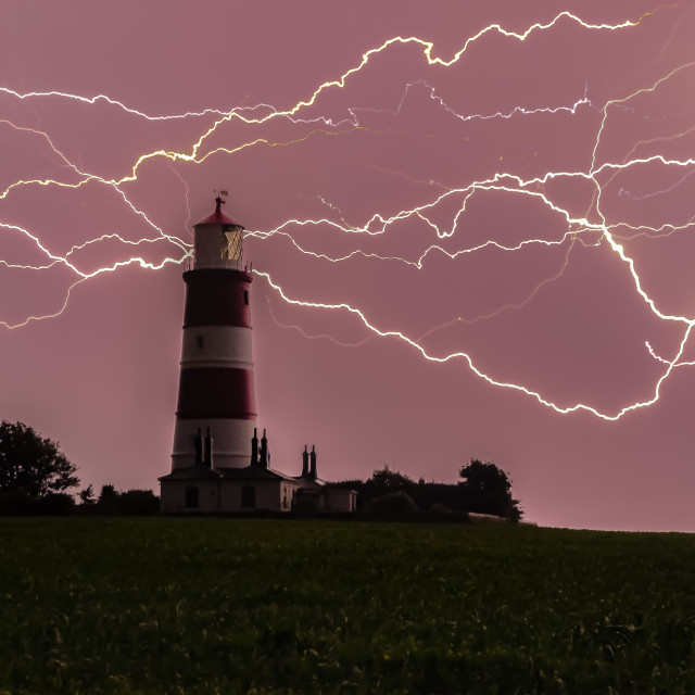 "Bolts across Happisburgh" stock image