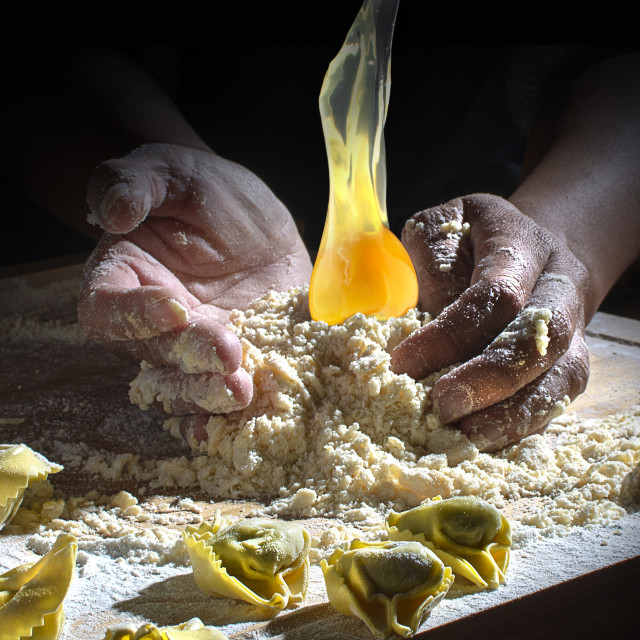 "food in motion - making a dough" stock image