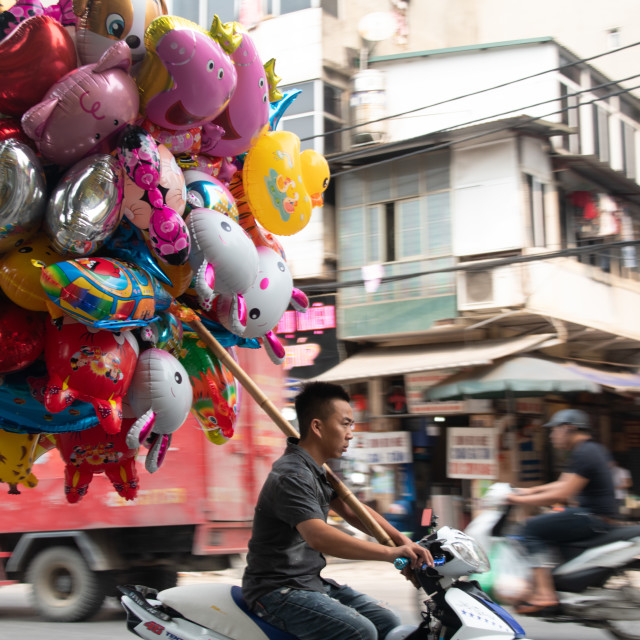 "Fun Balloon Trader in Vietnam Hanoi" by frederik enneman - £20.00 "Fun Balloon Trader in Vietnam Hanoi" stock image