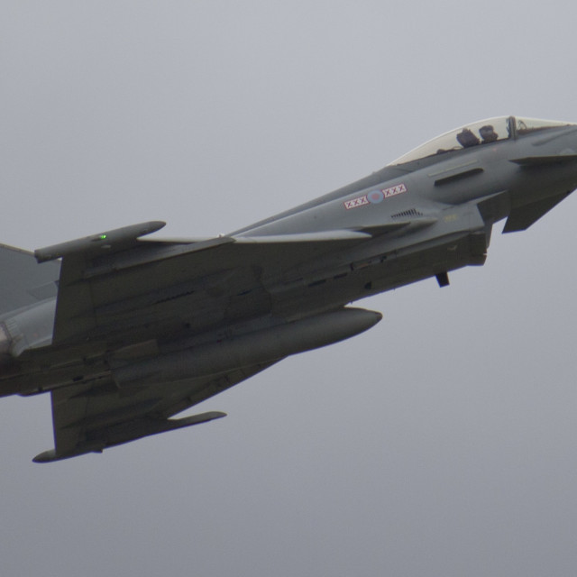 "RAF Typhoon, Flying" stock image