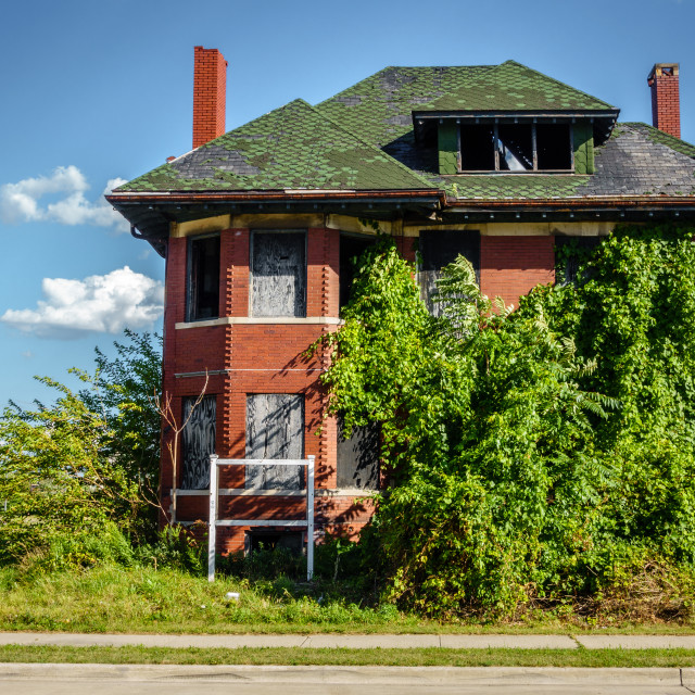 "Abandoned house in Detroit" stock image