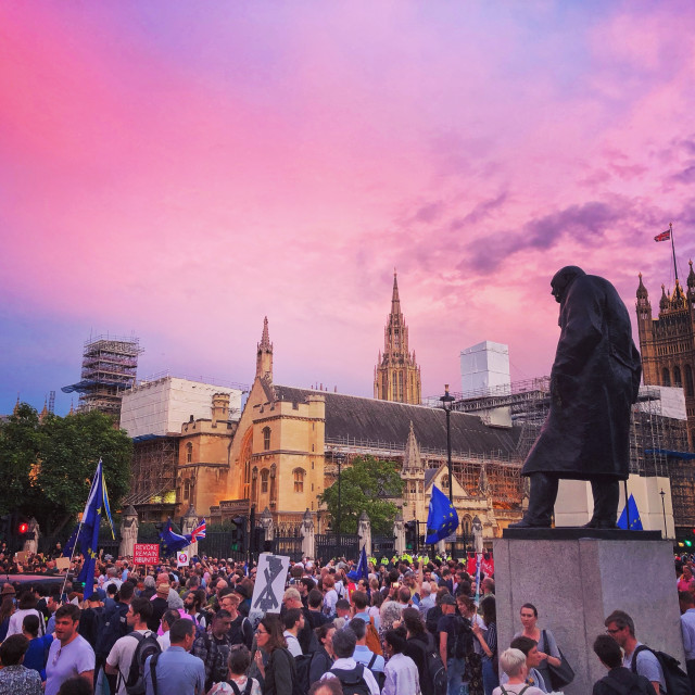 "Protest against Parliament prorogation in London" stock image