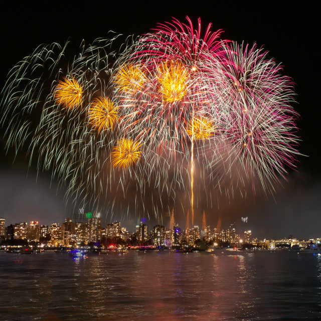 "Fireworks on Vancouver" stock image