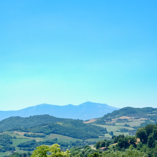 "Nice countryside view from Urbino town to the country" stock image