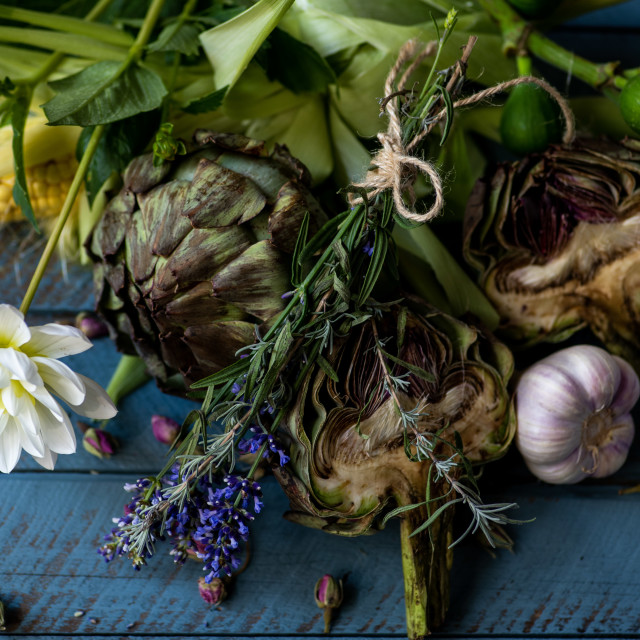 "Vege Stil Life with artichoke" by frederik enneman - £20.00 "Vege Stil Life with artichoke" stock image