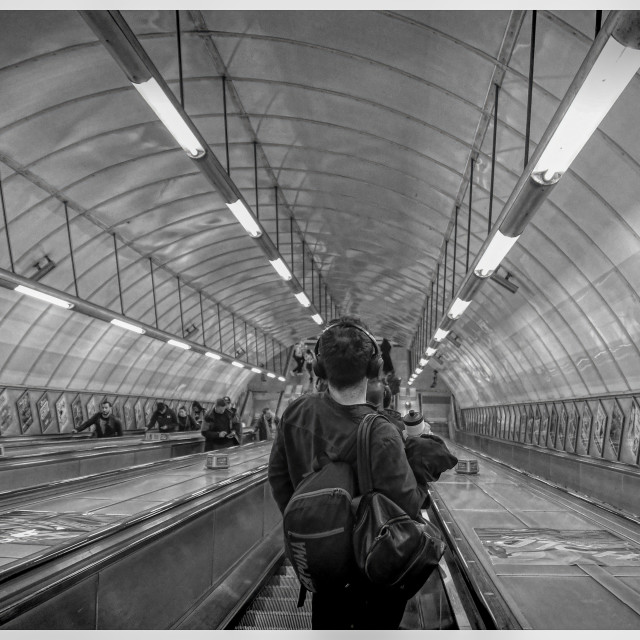 "down in the tube station" stock image
