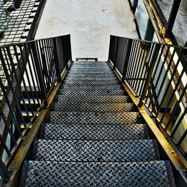 "Down the steps" stock image