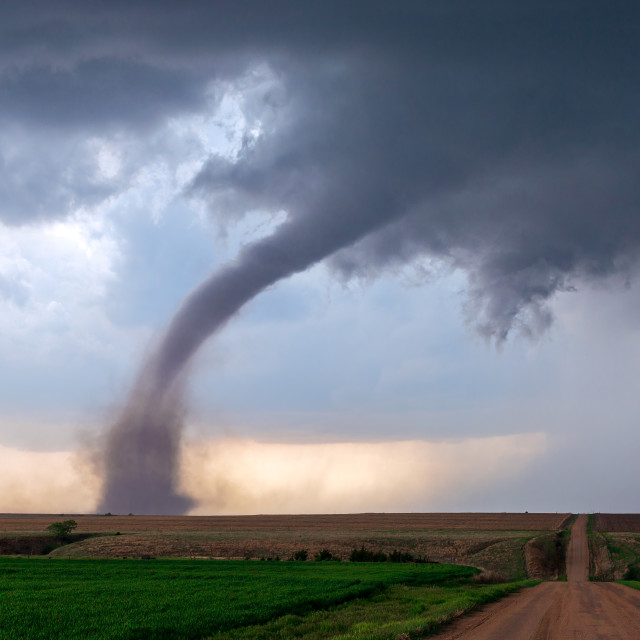 "Tornado and supercell thunderstorm" stock image