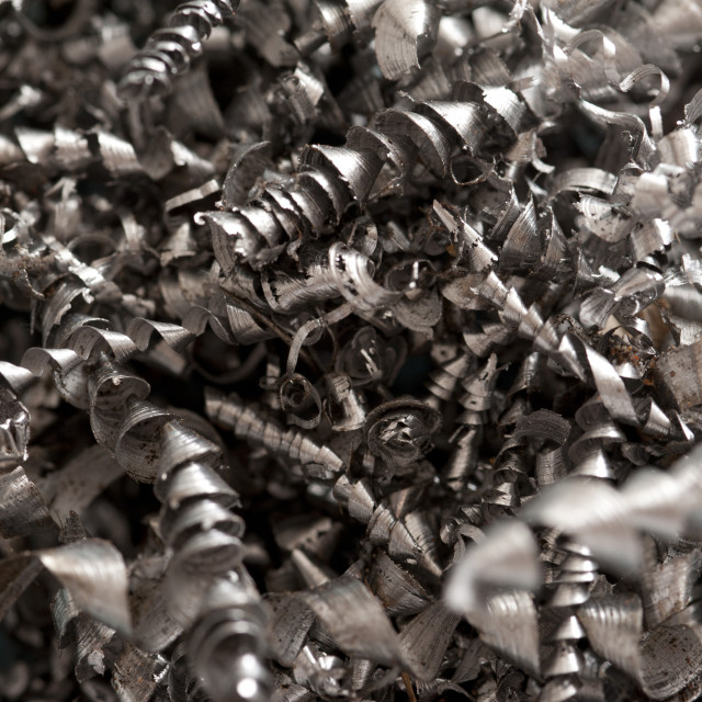 "Background texture of spiral metal shavings" stock image