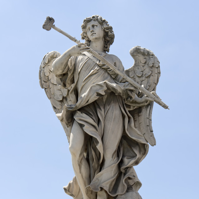 Angelo con la spugna, one of statues of angels designed by Bernini on ...