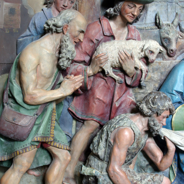 "Nativity Scene, Adoration of the shepherds" stock image