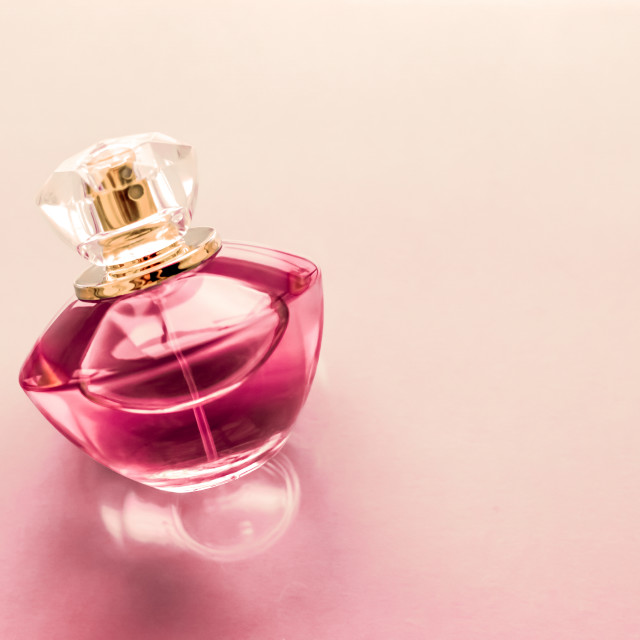 Pink perfume bottle on glossy background, sweet floral scent, glamour... -  License, download or print for £ | Photos | Picfair
