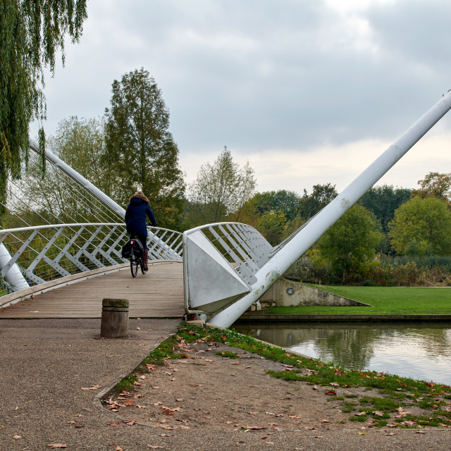 "The Butterfly Bridge, Bedford" stock image