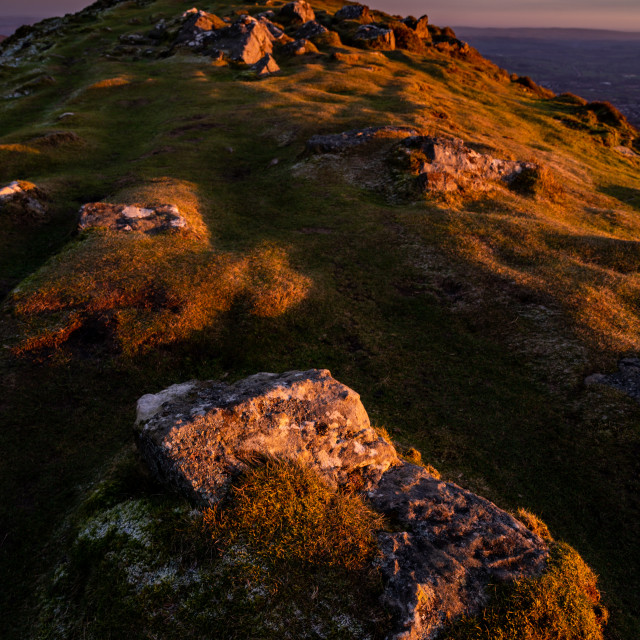 "The Last Light on Pen y Fal" stock image