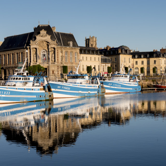 "Dieppe harbour waterfront fishing port" stock image