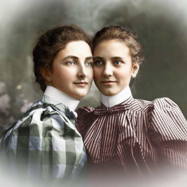 "Sisters Portrait" by JOHN MOUNT - $25.10 "Sisters Portrait" stock image