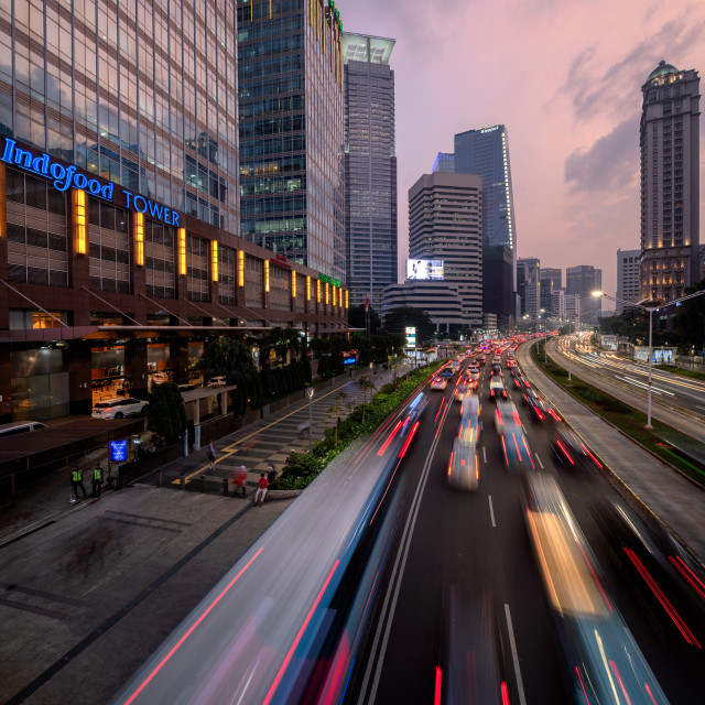 "Jakarta: Sudirman during peak hours" stock image