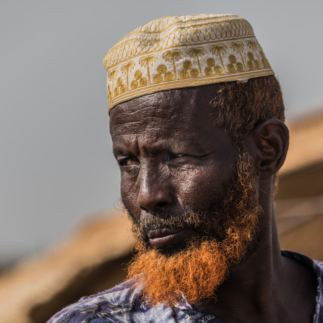 "A man at Djibouti desert" stock image