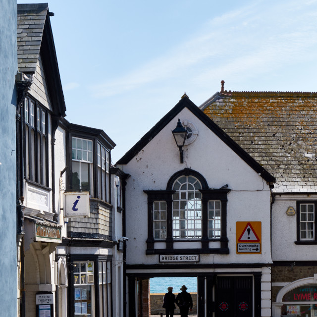 "Bridge Street, Lyme Regis, England" stock image