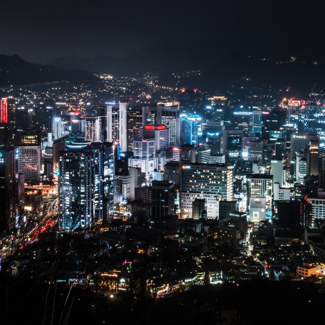 "Seoul at night" stock image