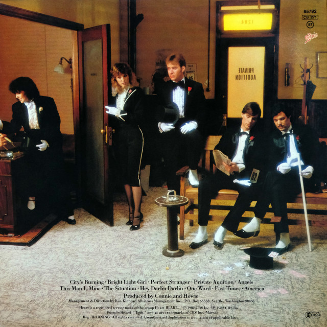 "Heart: LP back cover 'Private Audition'" stock image