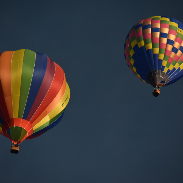 "Two Balloons In Flight" stock image