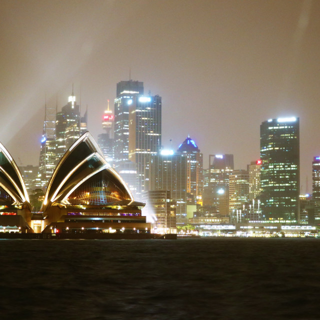 "rainy Sydney harbour" stock image