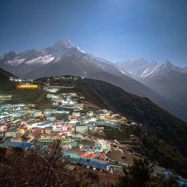 "View over Namche Bazaar" by Charley Vision - $4.88 "View over Namche Bazaar" stock image
