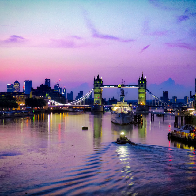 "River Thames at sunrise" stock image