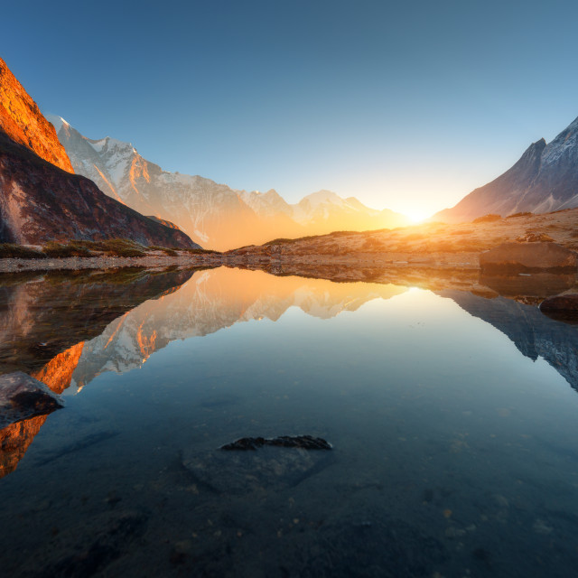 "Amazing scene with Himalayan mountains." stock image