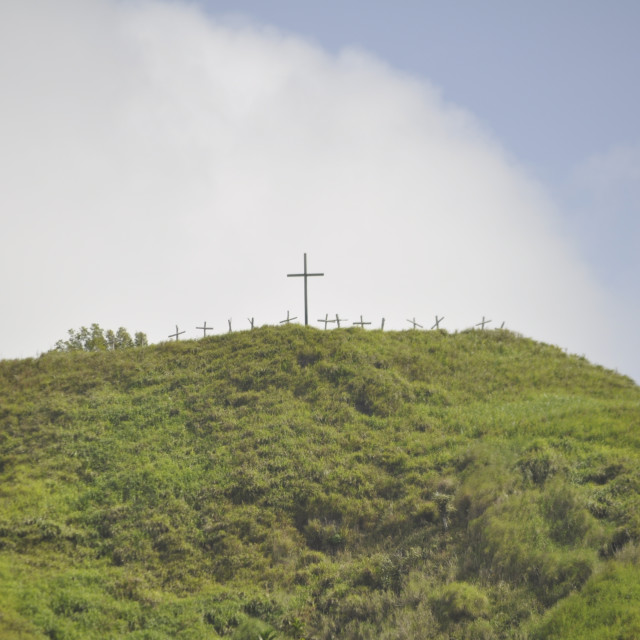 "Cross on a mountain in Guam" by Janille Eclavea - $6.20 "Cross on a mountain in Guam" stock image
