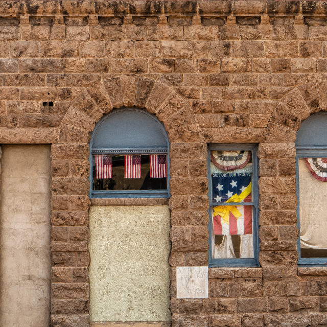 "Patriotic Wall in Arizona" by JOHN MOUNT - $25.14 "Patriotic Wall in Arizona" stock image