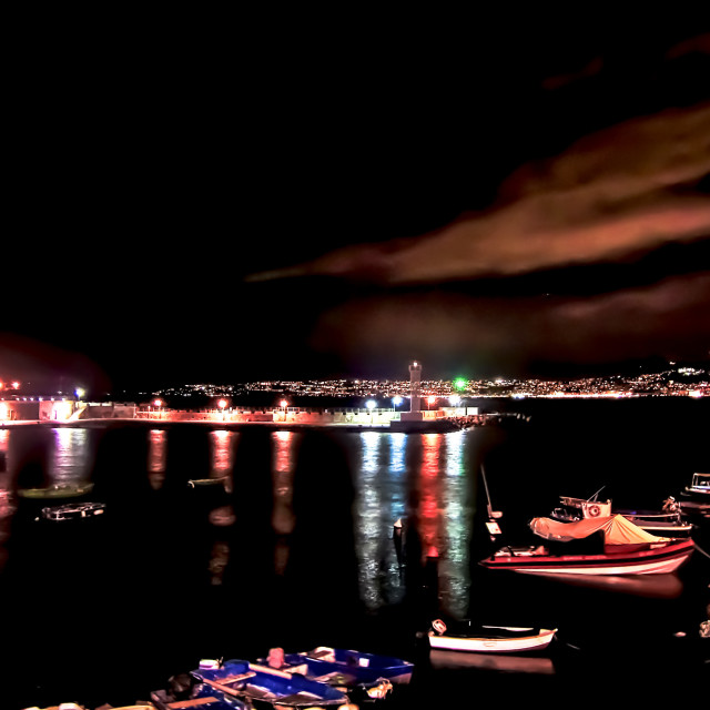 "Naples at night" stock image