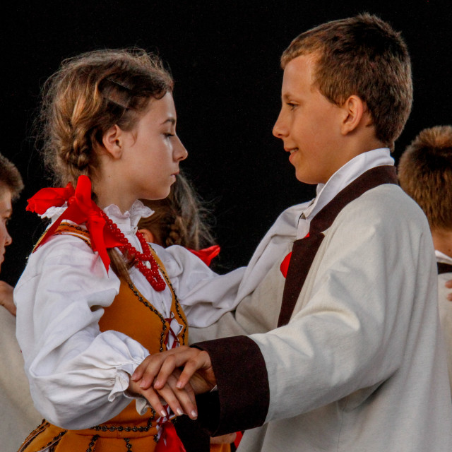 "Photographs of participants at the International Festival of Children and Youth Folk Groups. Krakow, Poland.2013" stock image
