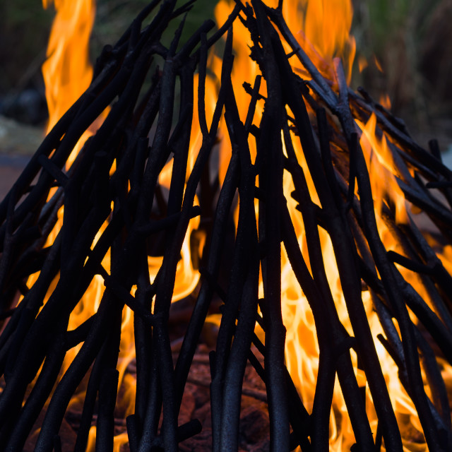 "Outdoor Fireplace on a Patio" stock image