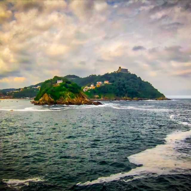 "Isla de Santa Cristina, San Sebastian, Spain" stock image