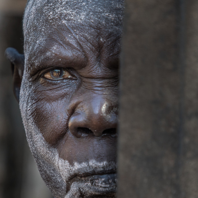 "Lopit old woman (South Sudan)" stock image