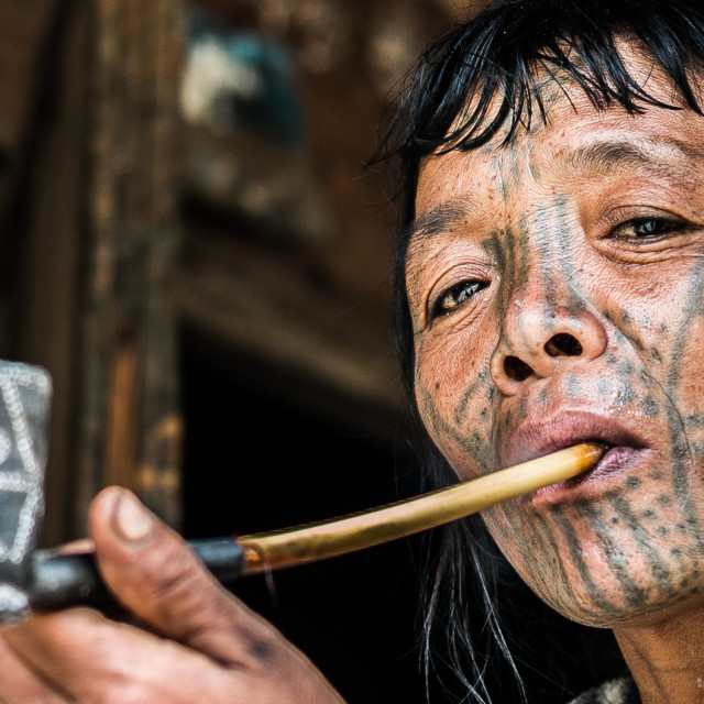 "Chin woman (Myanmar)" by Anibal Bueno - $12.20 "Chin woman (Myanmar)" stock image