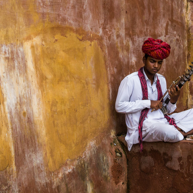 "Musician from Jaipur" by Anibal Bueno - $12.20 "Musician from Jaipur" stock image