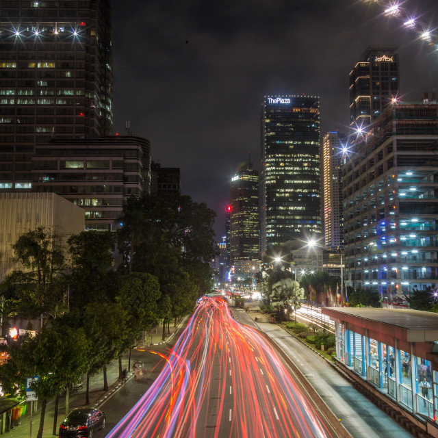 "City of Jakarta at night" by Anibal Bueno - $12.20 "City of Jakarta at night" stock image