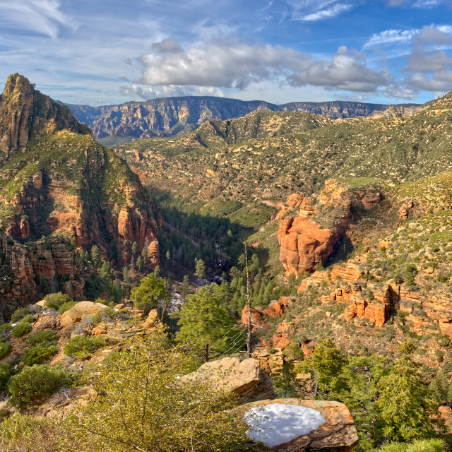 "Western view of Sterling Canyon from its crest along the Sterling Pass Trail..." stock image