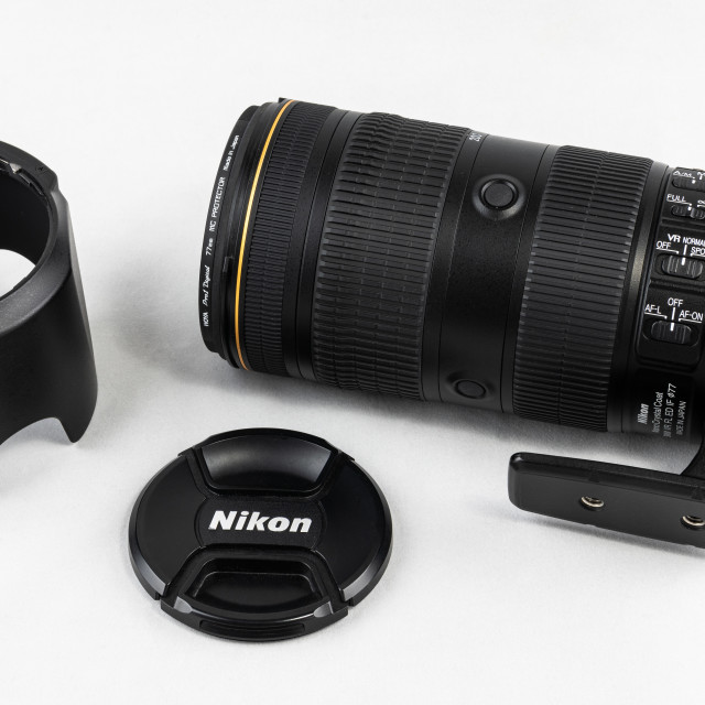 "Nikon 70mm - 200mm Zoom Lens for DSLR Camera" stock image