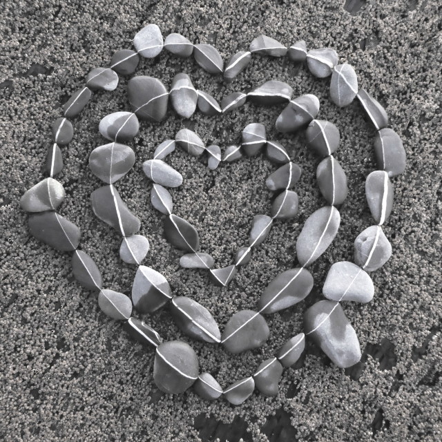 "beach stone heart love" stock image