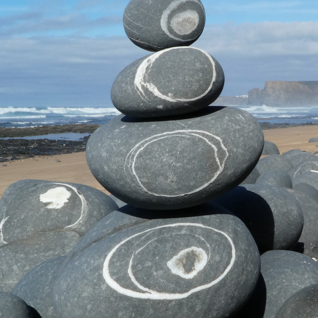 "balance of circle pebbles" stock image